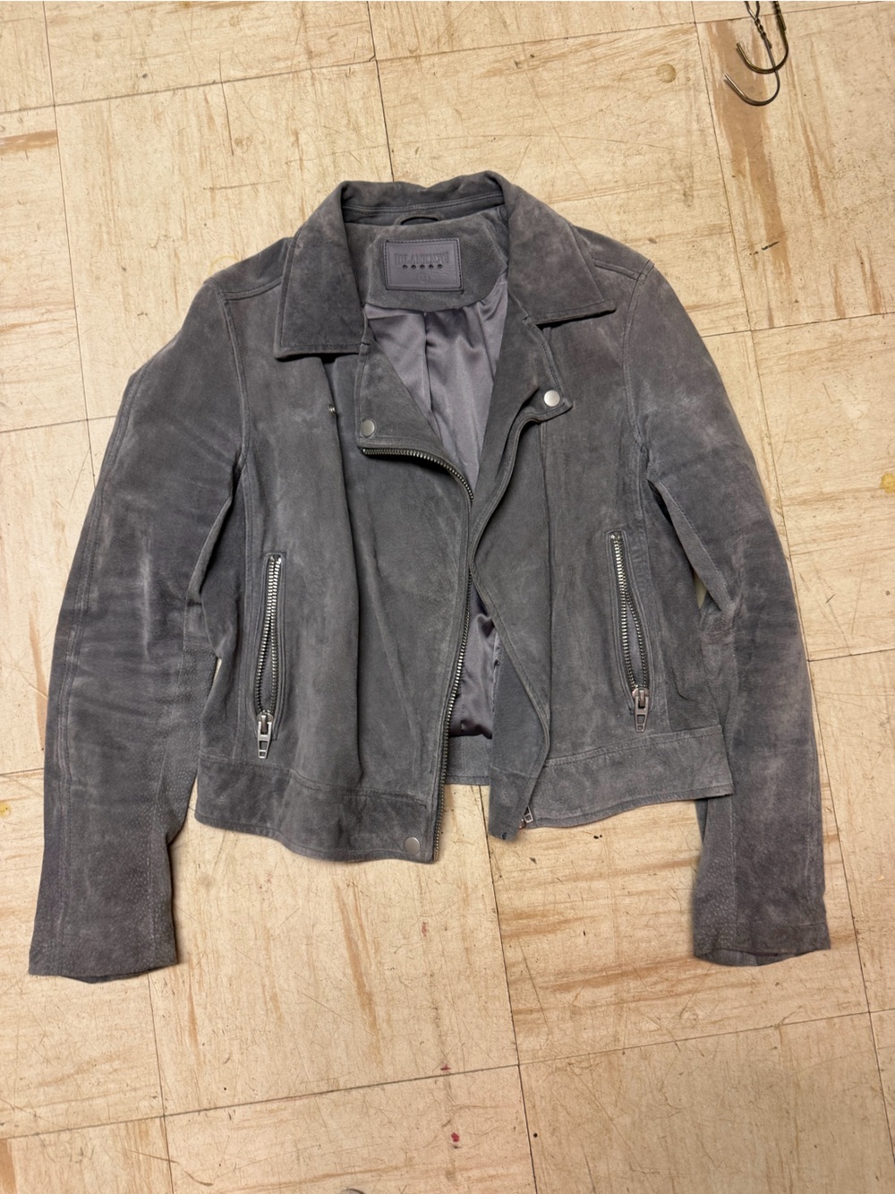 Blank NYC Gray Suede Moto Jacket